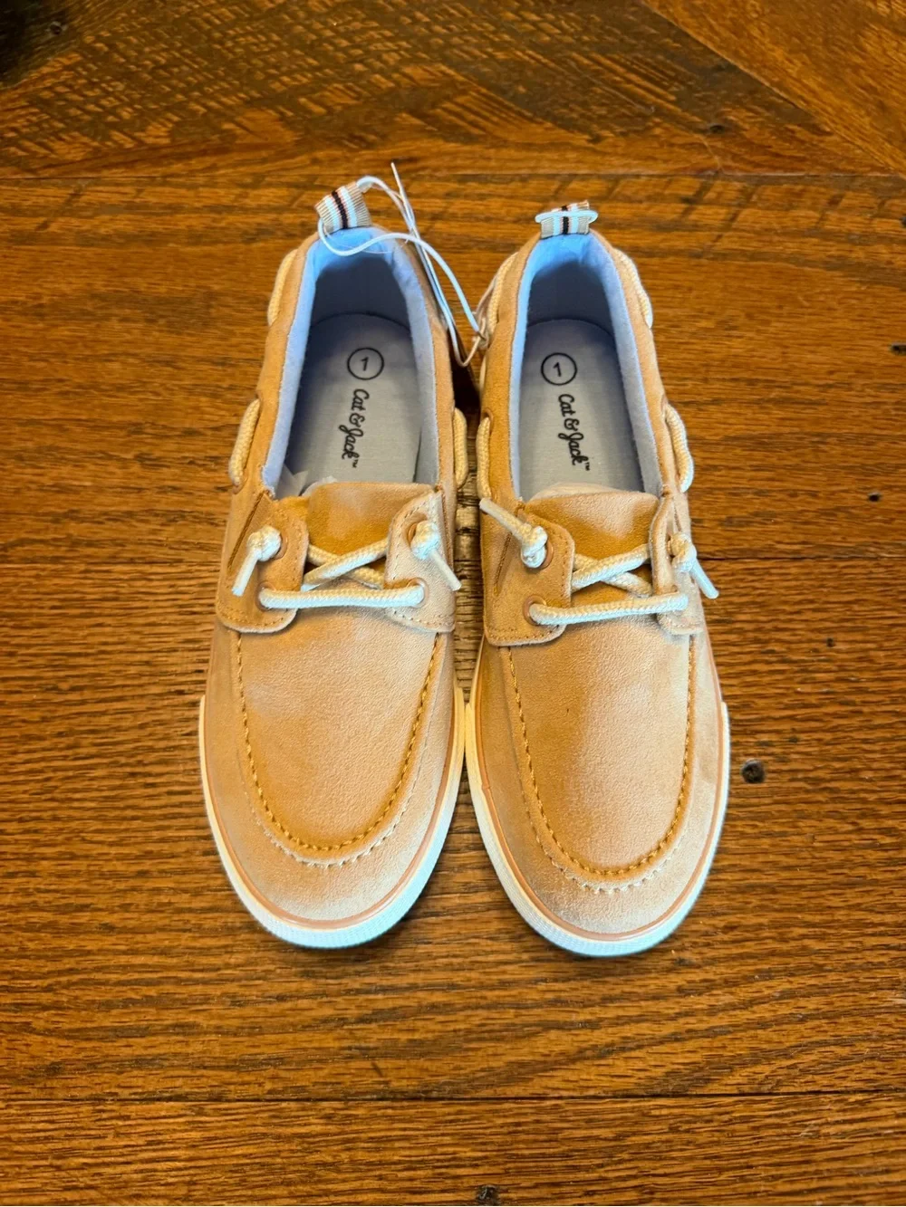 Cat & Jack Kids Tan Suede Boat Shoes